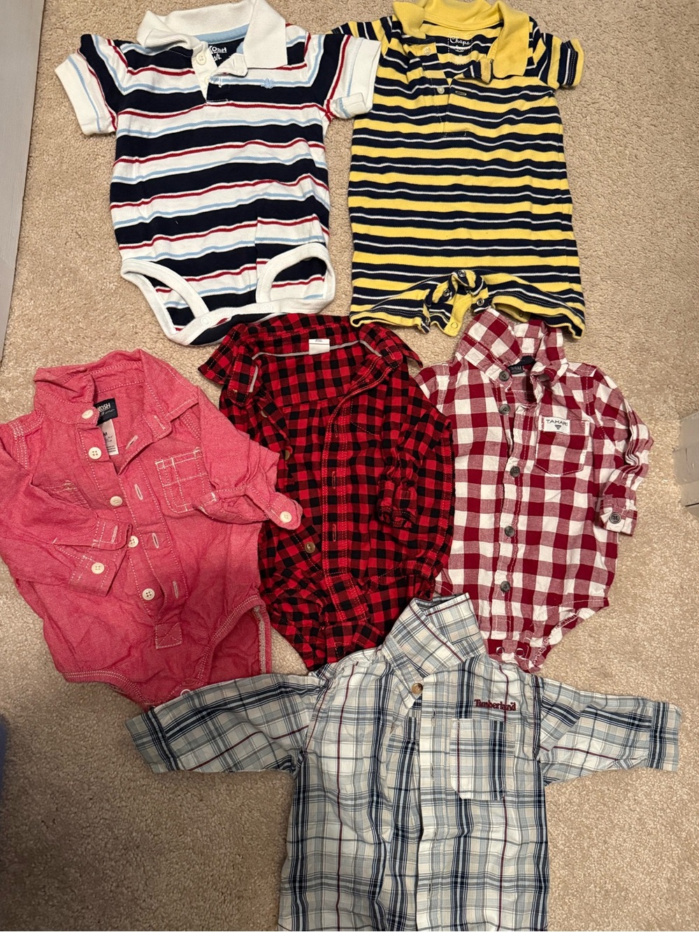 Button-Up, collar Shirt and polo bundle for babies 3-6 months
